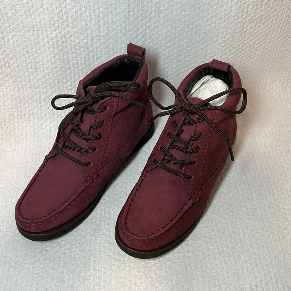 Marc Joseph Gramercy Suede Lace Up Ankle Boots Wine Burgundy Classic Kids 12.5